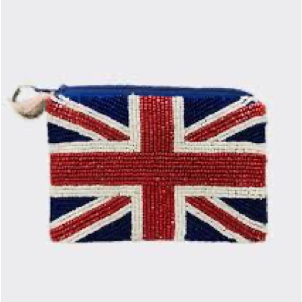 Union Jack Beaded Pouch (A)